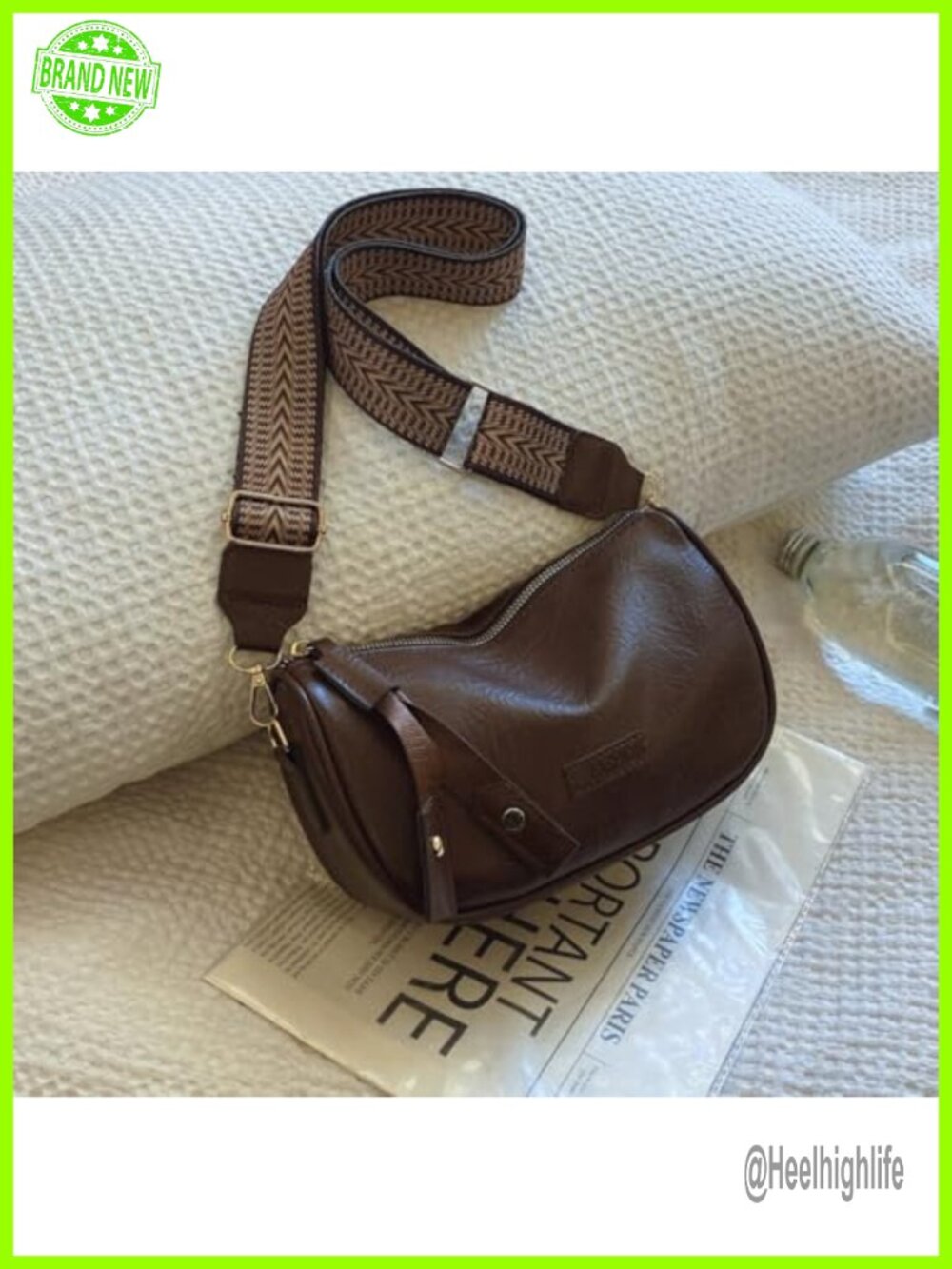 PU Leather Shoulder Crossbody Messenger Pillow Bag for Women